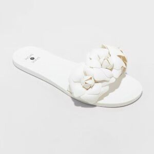 Shade & Shore Mallory Flower Jelly Slide Sandals